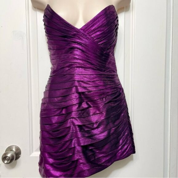 New Retrofete Nala sweetheart-neck minidress in Purple Size M - Picture 7 of 15